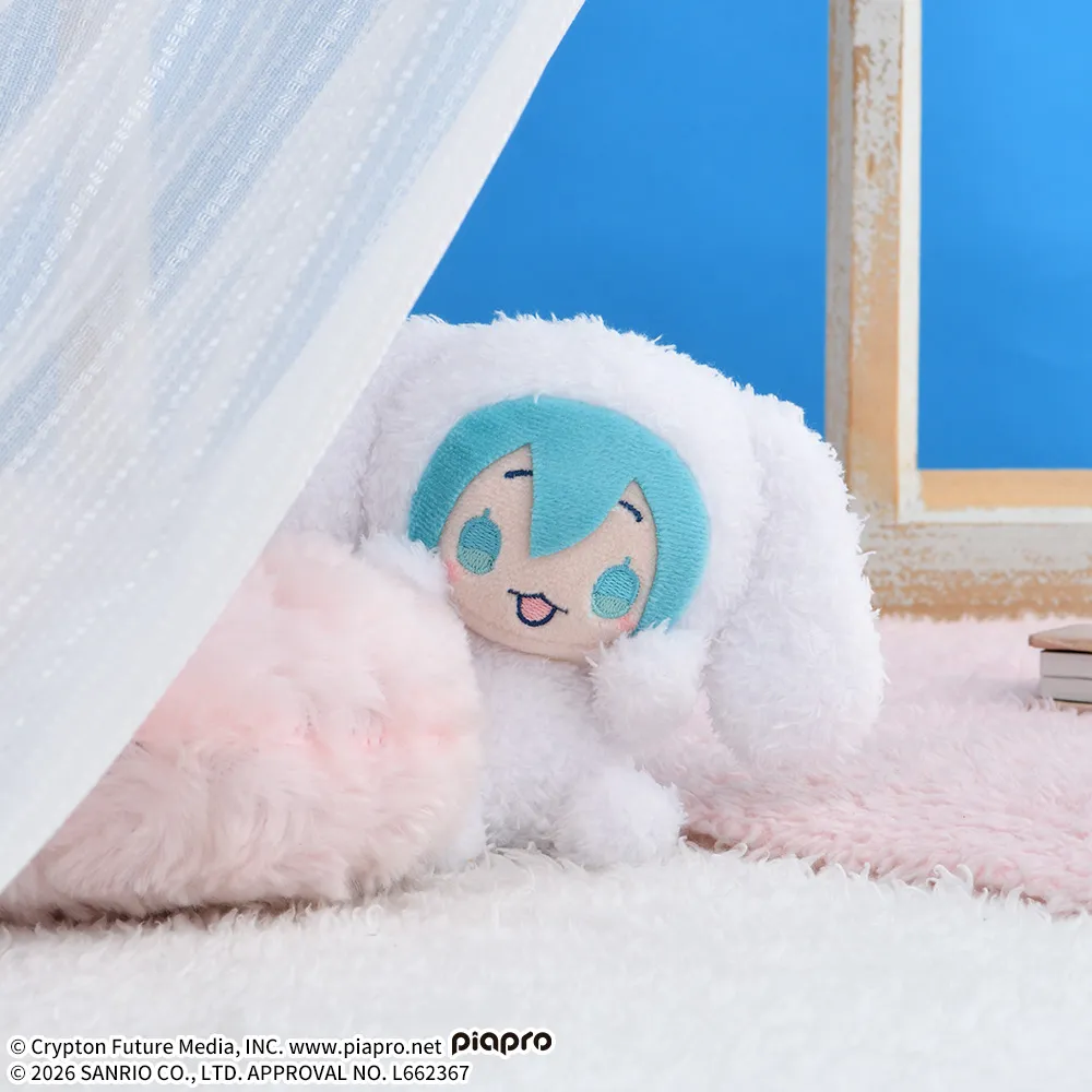 Hatsune Miku x Cinnamoroll Hyokopyoko Plush Mascot 13cm (SEGA) - Image 5