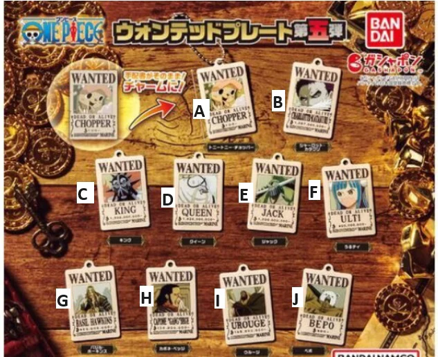 One Piece - Wanted Plate Vol. 5 Keychain Capsule (BANDAI)