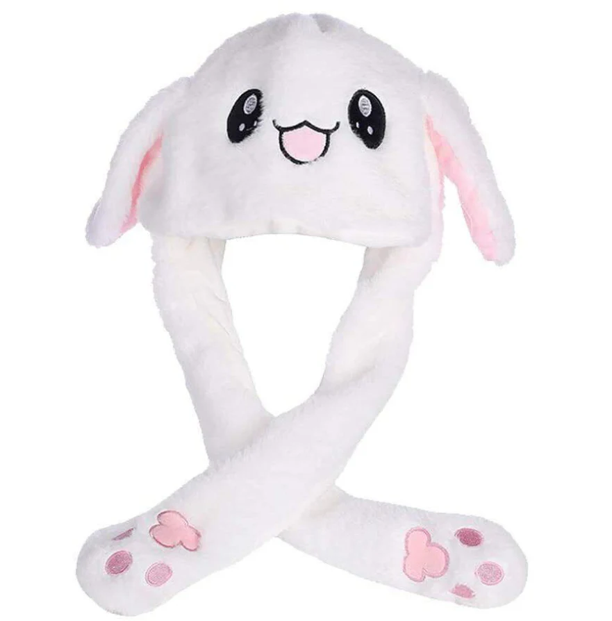 White Bunny Hat with Flappy Ears